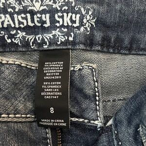 Paisley Sky Dark Blue Denim Jeans